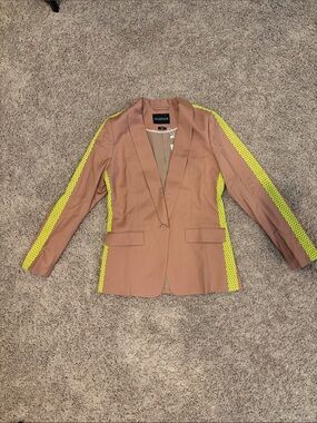 WILDFANG Blush Blazer with Neon Yellow Trim